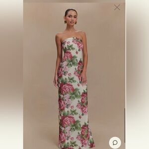 Meshki - Strapless Chiffon Maxi Dress - Sonia Rose Print